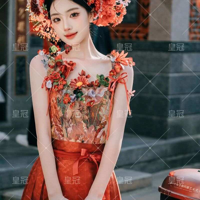 浔浦女服装古风簪花女泉州网红旅拍民族风新款马面裙拍照写真服装