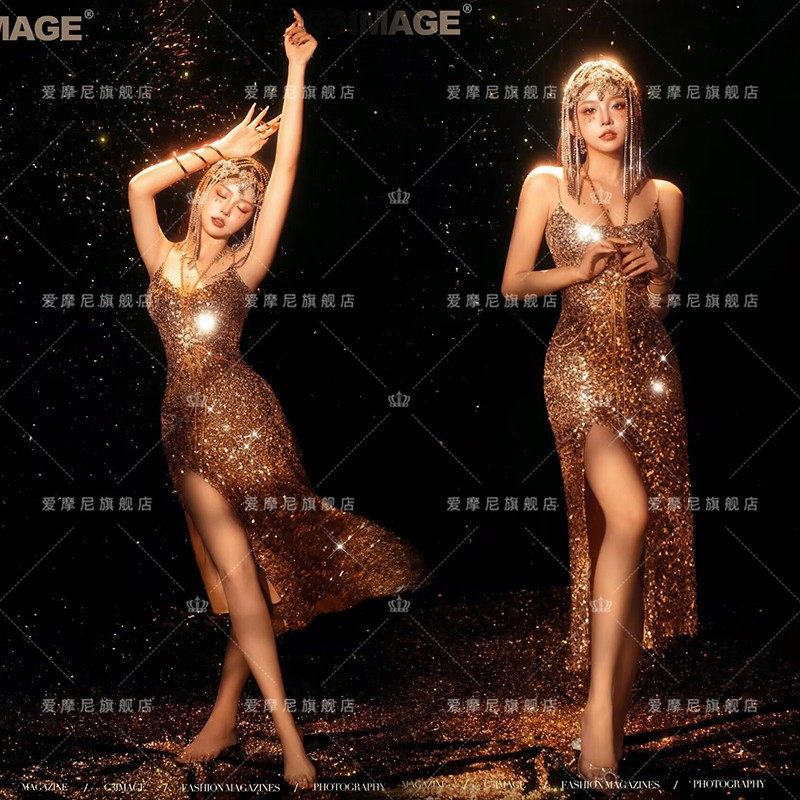 影楼新款蛇年金蛇写真主题摄影服装金色亮片礼服夜店DS舞台演出服,户外/登山/野营/旅行用品,其他户外服装,淘宝优惠券,粉丝福利购,淘宝优惠卷