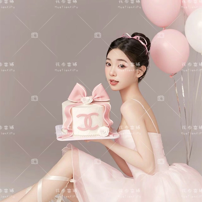 2025新款甜美少女公主裙派对生日照芭蕾写真影楼粉色蓬蓬纱裙礼服