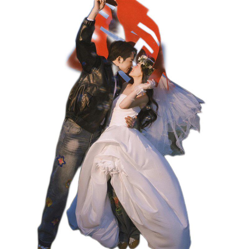 照相馆新款婚纱照唯美浪漫牛仔美搭旅拍去旷野公路情侣主题摄影服