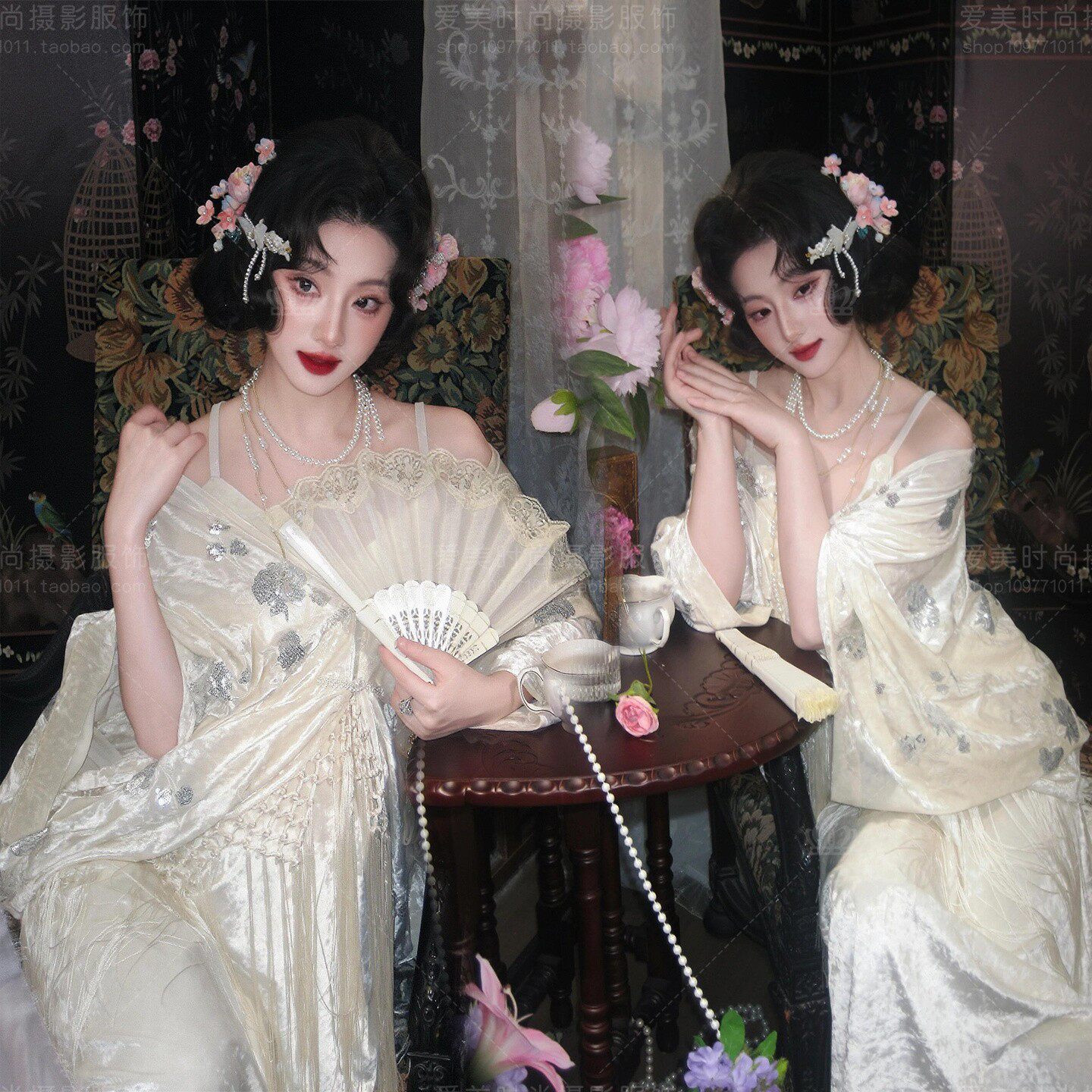 影楼新款孕妇主题缎面主婚纱礼服2026新款新娘重工一字肩拍照服饰