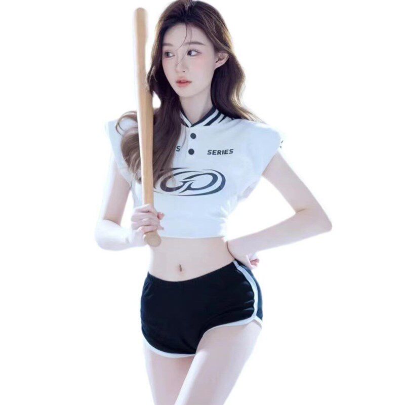 韩杂甜酷写真服 棒球少女主题摄影服 纯欲运动风艺术照拍摄服装