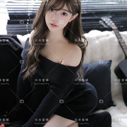 影楼新款秋冬黑色毛衣纯欲风肖像写真服装时尚个性私房艺术照摄影