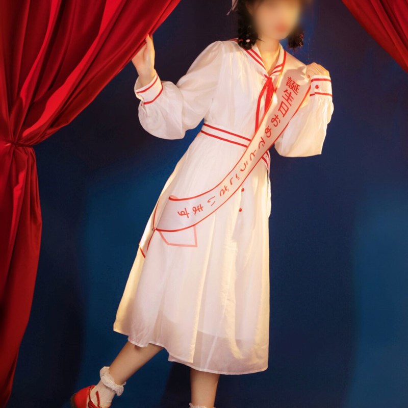 昭和时代复古婚纱日系绶带公主风 生日写真艺术照礼服