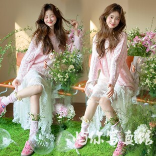 影楼新款 早春写真韩系温柔甜美氛围感纱裙少女个人艺术照拍照服装