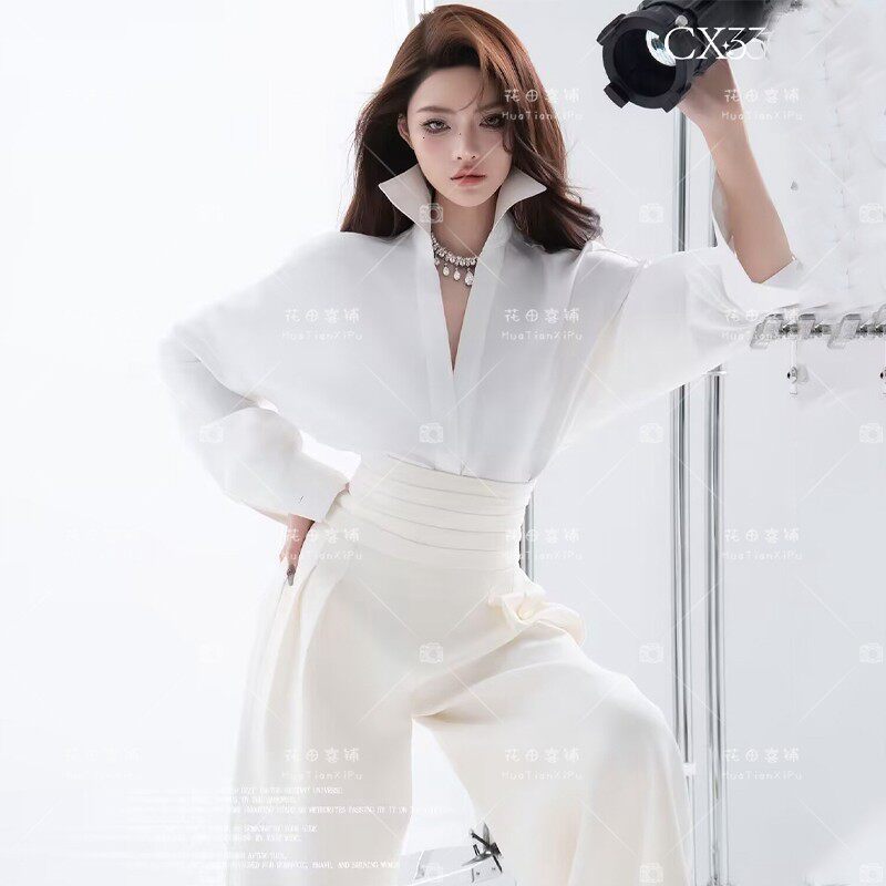 影楼新款肖像照写真主题摄影服装时尚杂志风衬衫形象照时装艺术照