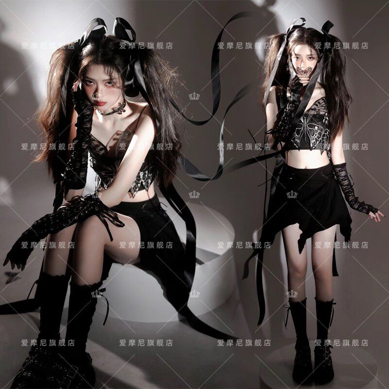 影楼暗黑蝴蝶精灵写真主题服装甜酷辣妹个性艺术照夜店舞台演出服