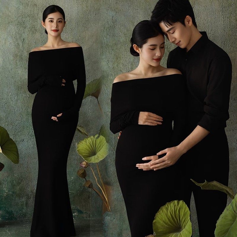 影楼情侣孕妇照服装黑色复古时尚气质一字肩露肩性感连衣裙摄影服,个性定制/设计服务/DIY,动漫/cos制服定制/加工,淘宝优惠券,粉丝福利购,淘宝优惠卷