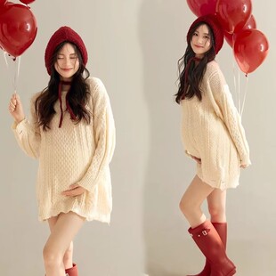 影楼主题孕妇照服装新款法式奶油慵懒风毛衣孕妈咪艺术照摄影