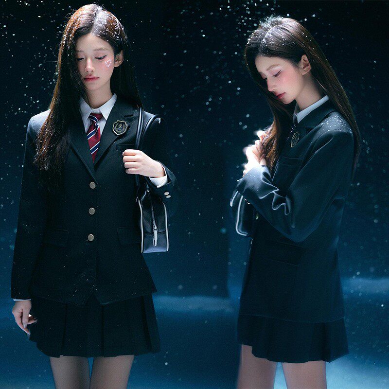 影楼新款学院风JK制服圣诞氛围感可爱少女写真主题艺术照摄影服装