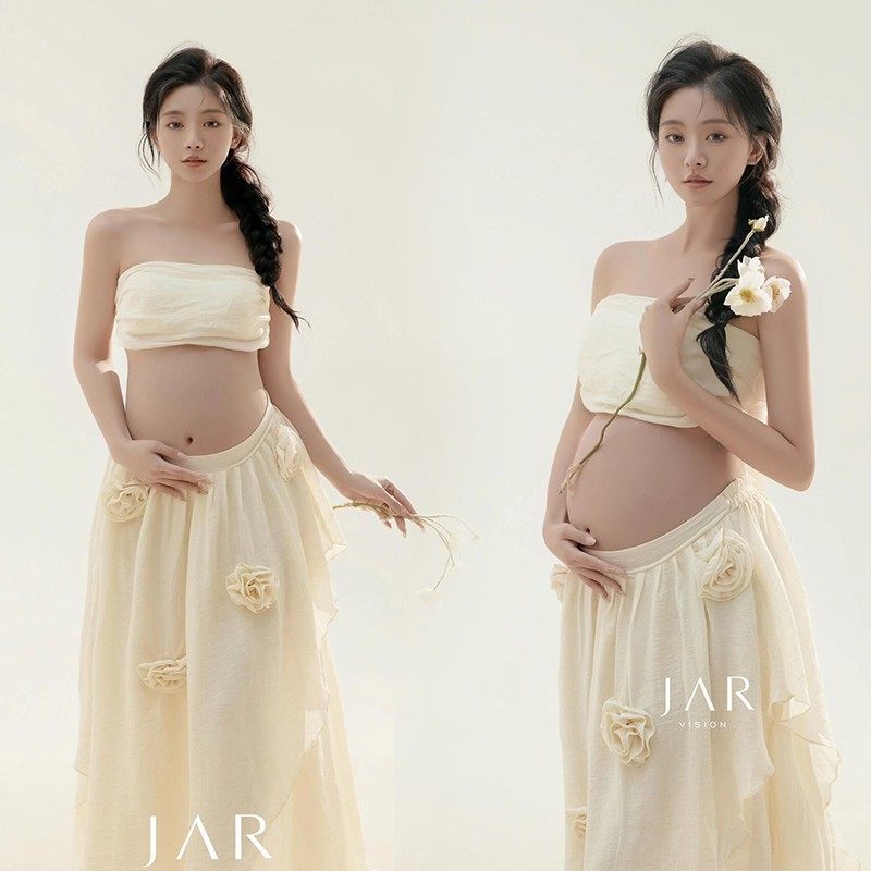 影楼孕妇拍照服装唯美风粉色两件套小清新孕妈咪大肚照衣服在家拍,男装,其他民族服装,淘宝优惠券,粉丝福利购,淘宝优惠卷