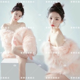 法式纯欲风皮草写真服  女新款影楼主题艺术照服装  品牌