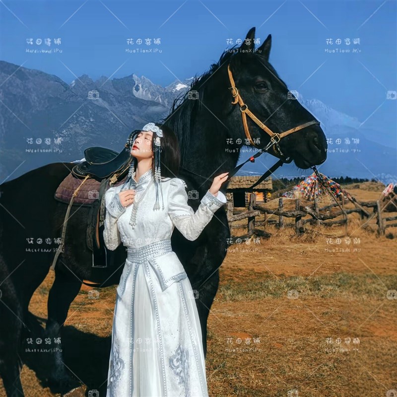 新款蒙古爆款服装舞蹈演出服摄影蒙古族旅拍写真少数民族服饰公主