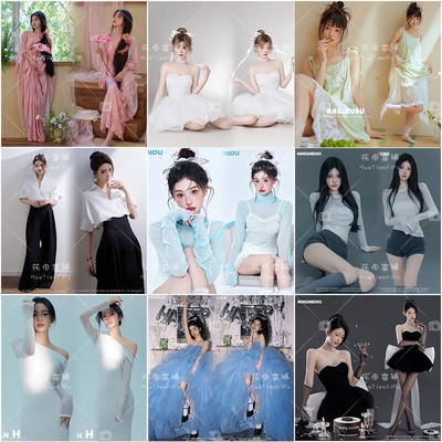 影楼新款主题韩系画报风时尚氛围感肖像形象照个人艺术照摄影服装