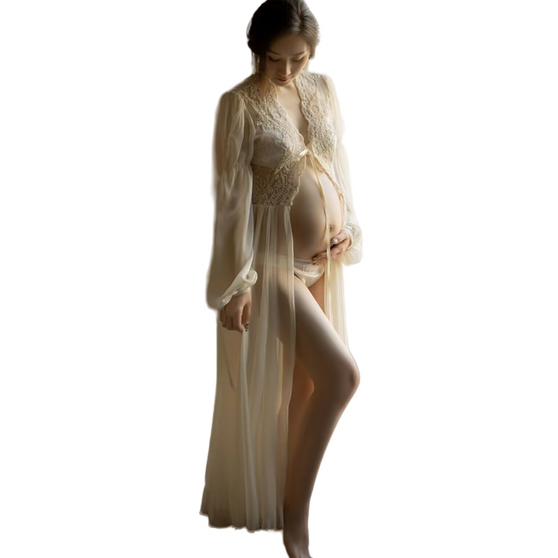 孕妇拍照服装影楼新款大肚孕妈唯美超仙性感蕾丝纱裙孕妇摄影服装