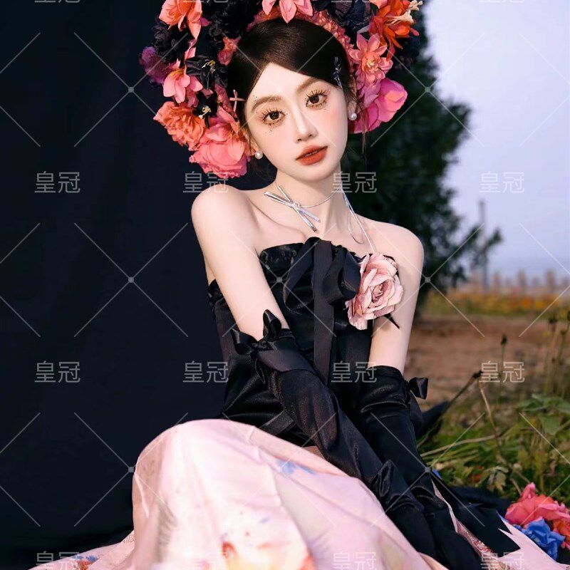 浔浦簪花女复古抹胸女泉州网红旅拍民族风新款马面裙拍照写真服
