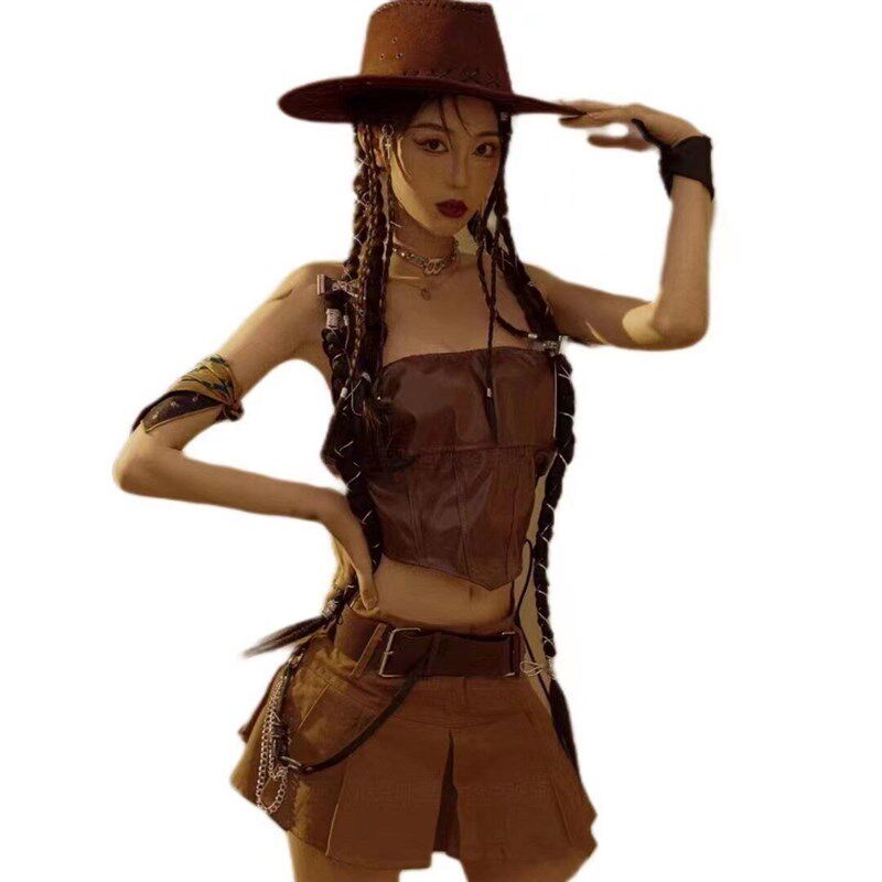 西部牛仔欧美范杂志风辣妹写真服性感个性日韩拍摄摄影主题艺术照