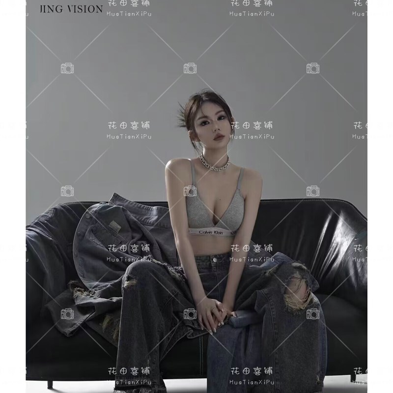 2026新款潮牌个性轻私房嘻哈牛仔性感纯欲风写真照相馆主题拍摄服