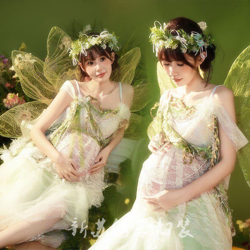 影楼新款写真森系精灵花仙子小清新甜美纯欲孕妈咪私房照摄影服装