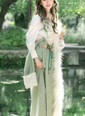 新款藏袍藏族服装女个人旅拍写真绿色藏袍西藏民族风服饰藏裙长袍