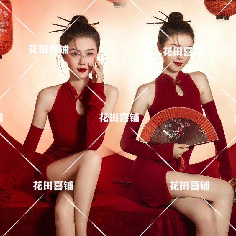 2025新年主题写真摄影服装中国风复古旗袍艺术照年会夜店舞台演出