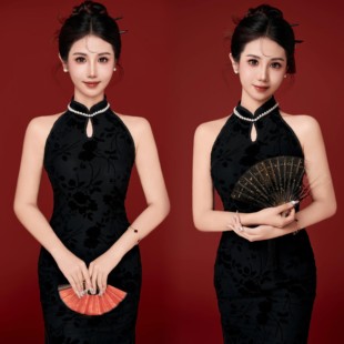 影楼新款主题复古中国风旗袍新中式证件照个人肖像写真艺术照服装