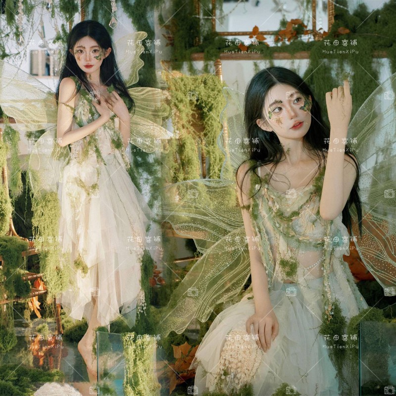绿野仙踪森系梦幻天使精灵少女写真服装时尚外景旅拍摄影演出服饰