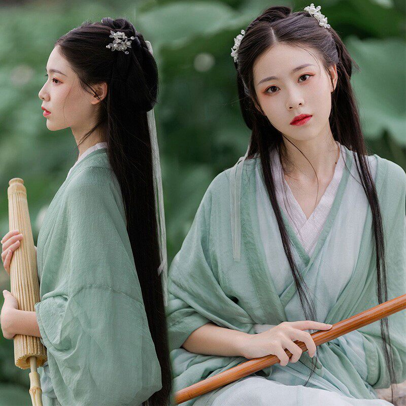 魏晋风汉服古装交领雪纺飘逸超仙古代女侠中国风少女写真拍照服装