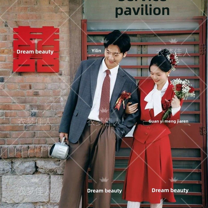 影楼80年代主题覆古港风怀旧拍照礼服情侣喜嫁婚纱写真摄影服装