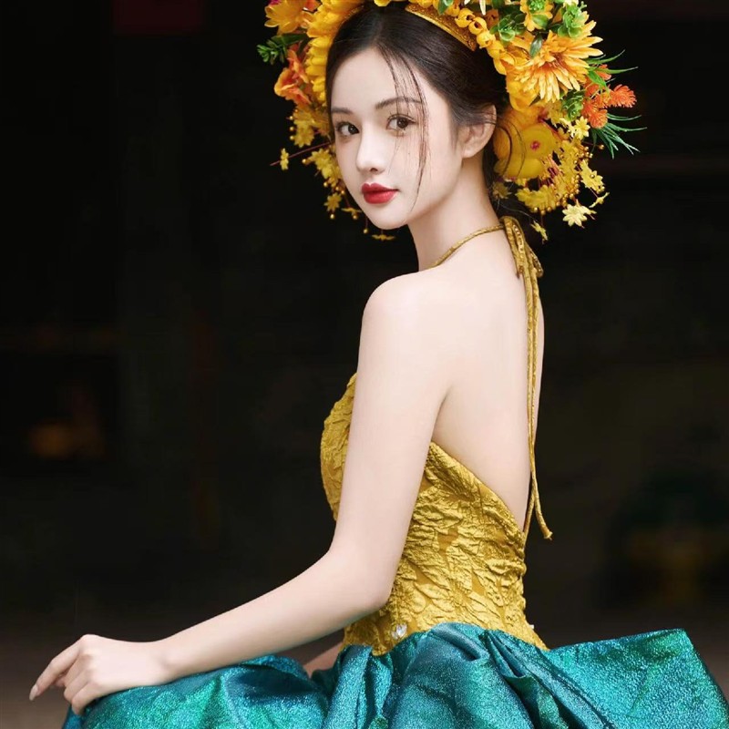 影楼早春泉州浔埔女簪花氛围感写真主题复古旗袍民族风外景旅拍服