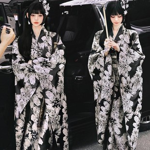 影楼新款和服黑道千金摄影服装时尚写真艺术照服饰神明少女长袍女