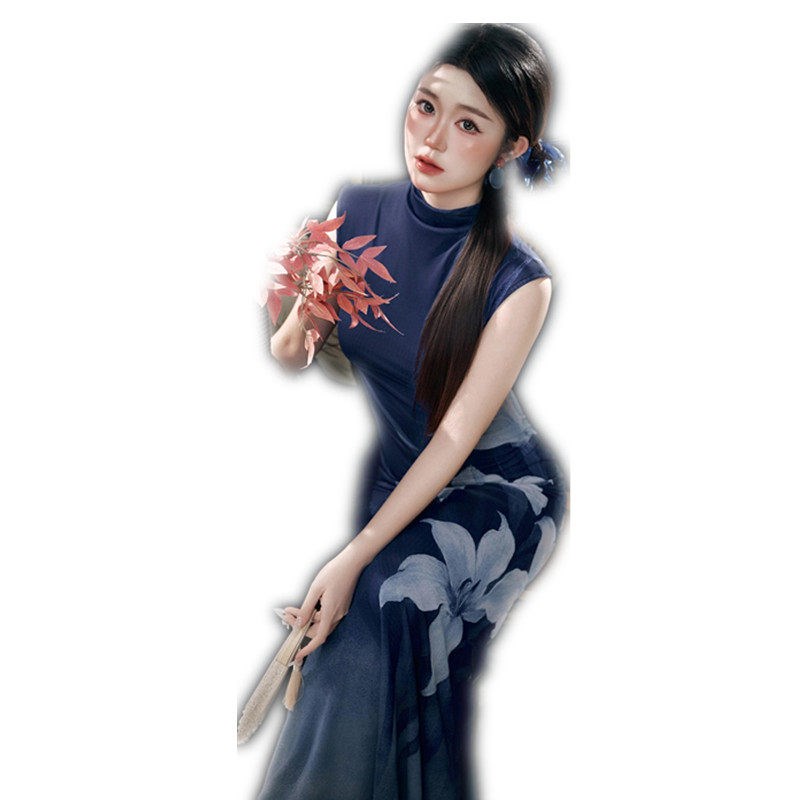 照相馆个人拍照新中式东方美新国风洋装清冷高级感艺术照写真旗袍