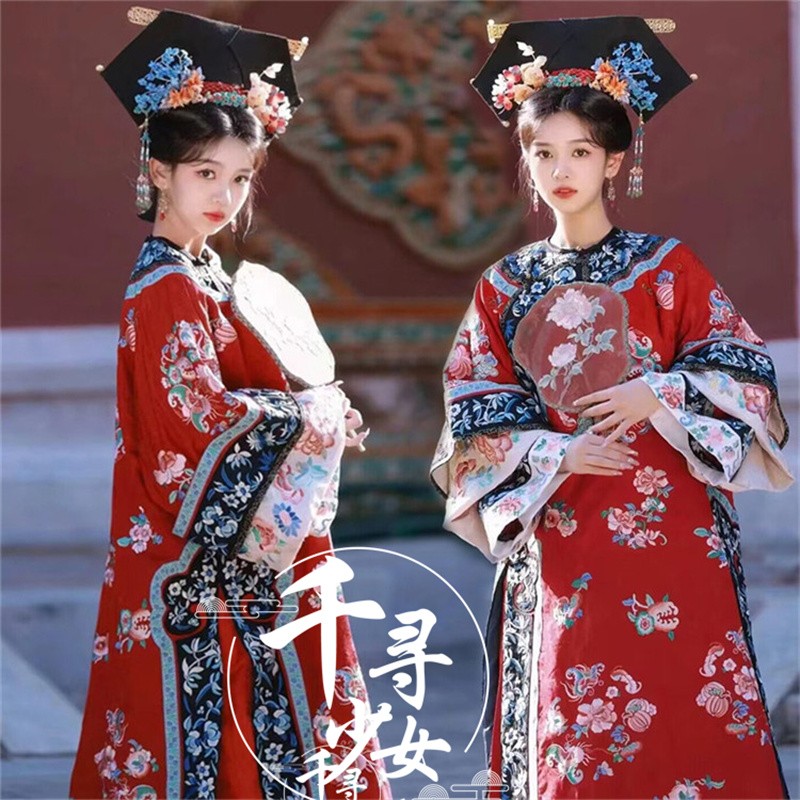新款宫廷风清代格格服饰国风新中式清朝汉服女旅拍写真摄影服装