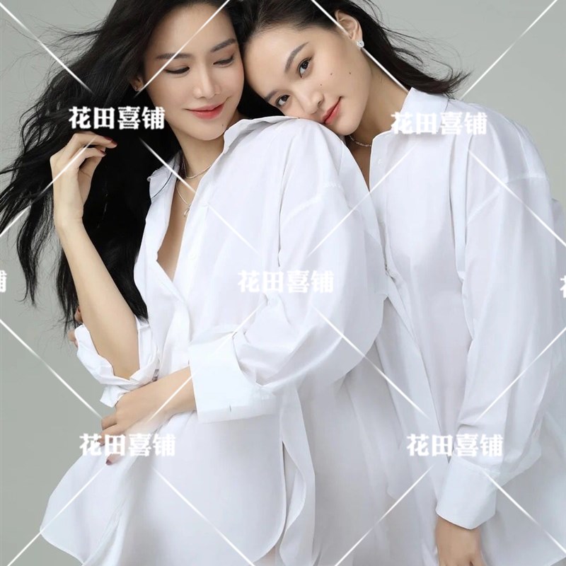 新款影楼闺蜜写真主题摄影服日系小清新性感姐妹衬衣私房拍照服装