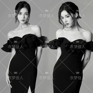 新款肖像写真主题服装个人形象照高级感连衣裙私房艺术照摄影服