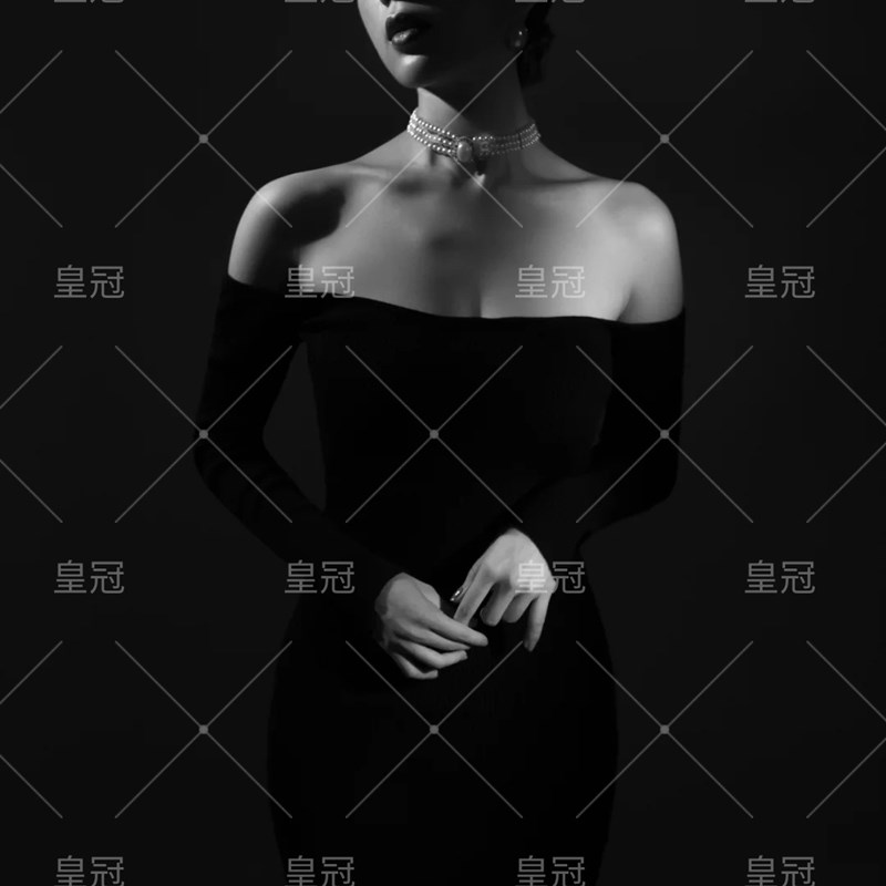新款影楼主题个人写真服装赫本风镂空露背连衣裙性感名媛风艺术照