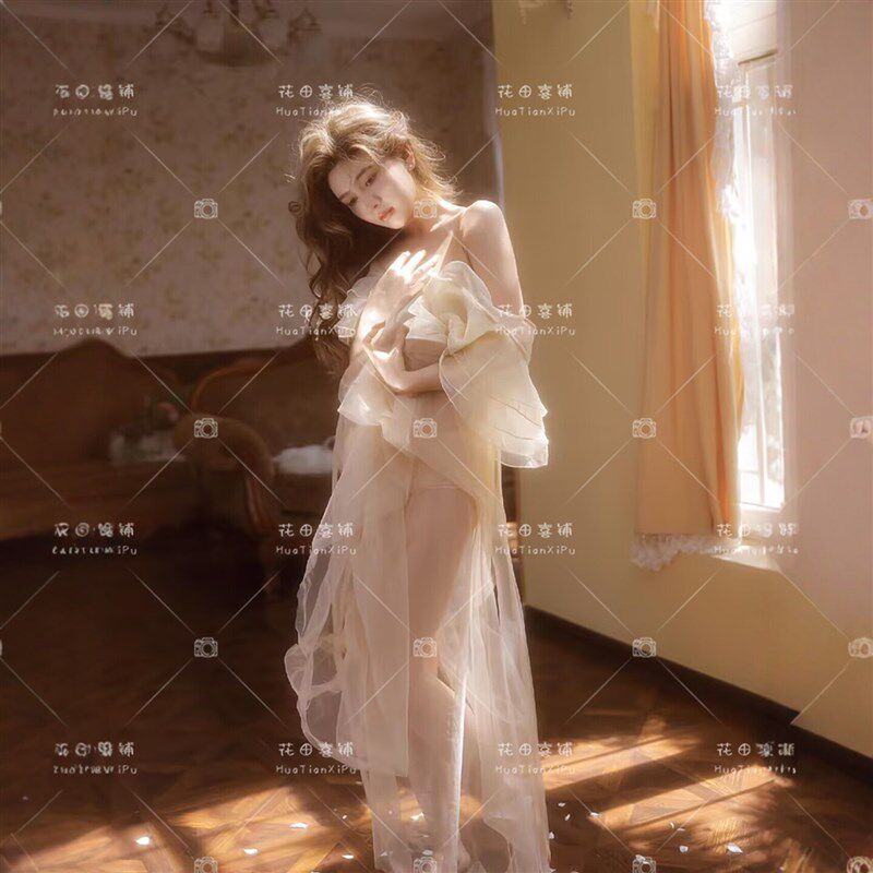 影楼新款透视网纱少女花房写真服装唯美个性私房艺术照私密摄影服