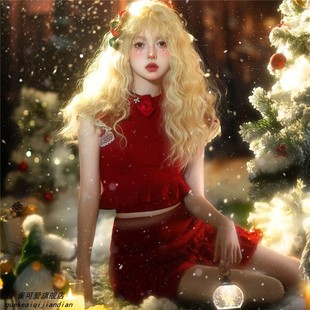 新款影楼主题童话写真服装少女肖像纯欲圣诞芭比艺术照摄影服装