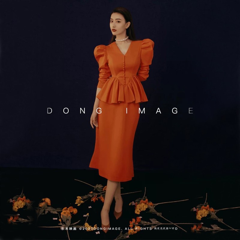 2021新款时尚影楼泡泡袖艺术照摄影服饰法式名媛复古画报写真服装