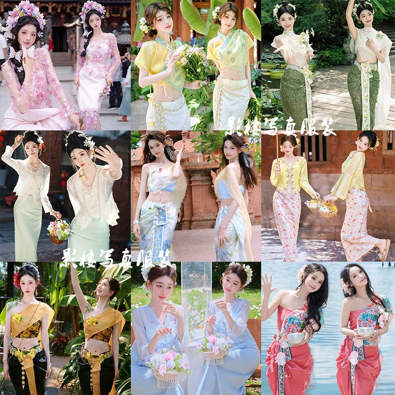 傣族服装新款夏西双版纳少数民族服饰少女清新旅拍小娘惹刺绣套装