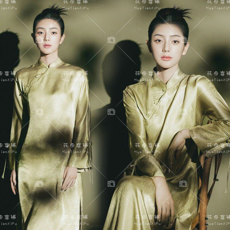 影楼新款古典温柔风写真照服装新中式复古旗袍气质古风艺术照服装