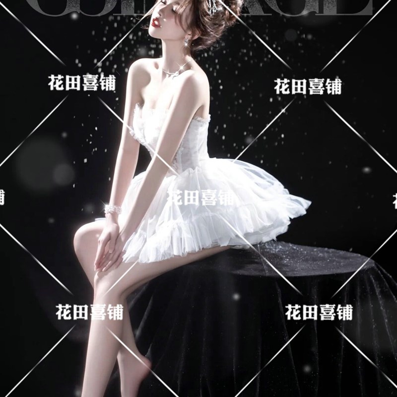 影楼主题服装甜美梦幻精灵少女写真天鹅芭蕾小礼服纱裙舞台演出服