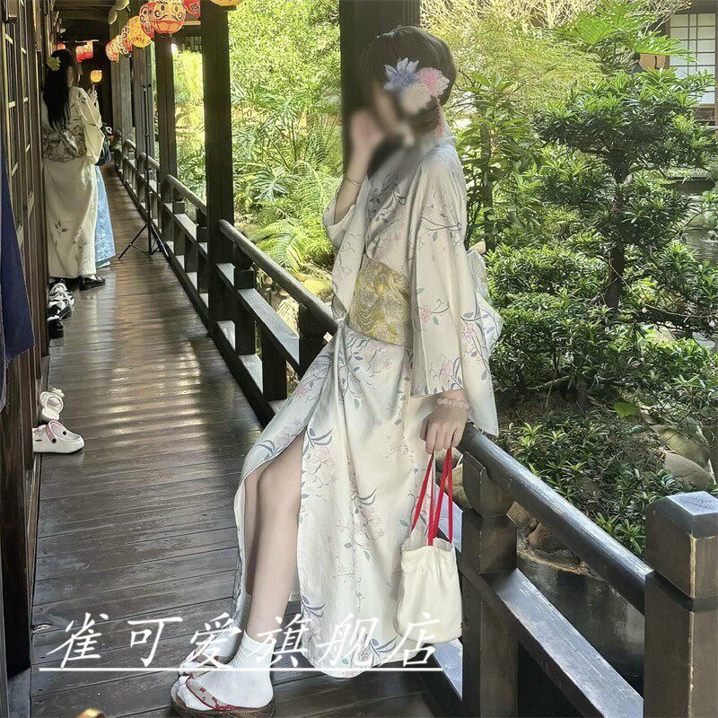 和服女正装传统日本改良和服浴衣和风写真新款清莲和服复古洋装
