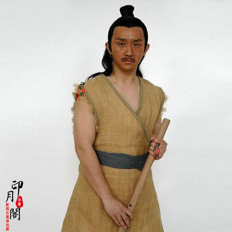 汉唐朝男士棉麻古装汉服老百姓破旧渔夫樵夫农民群演杂役苦工古装