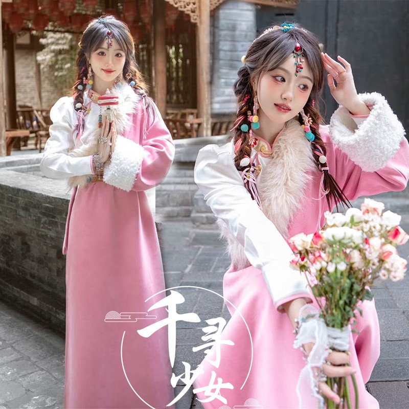 藏袍藏族服装网红同款民族舞蹈演出个人拍照云南大理西藏闺蜜旅拍