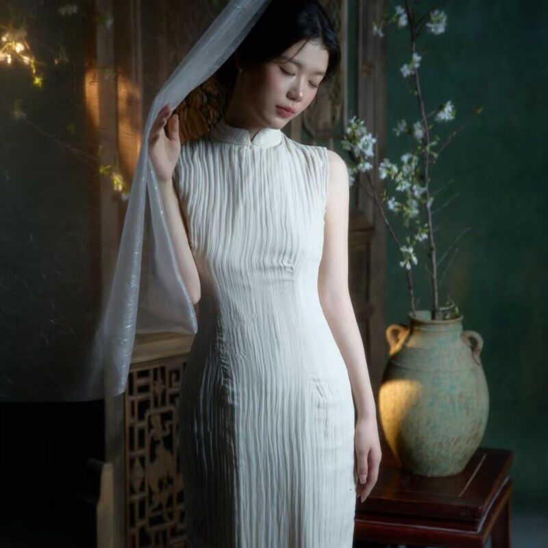 影楼新款复古温柔清冷禅意新中式旗袍高级个人写真摄影艺术照服装