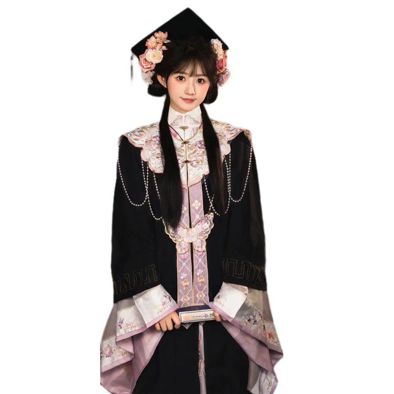 影楼新中式中国风国潮明制汉服马面裙搭配学士服毕业服明制汉服女