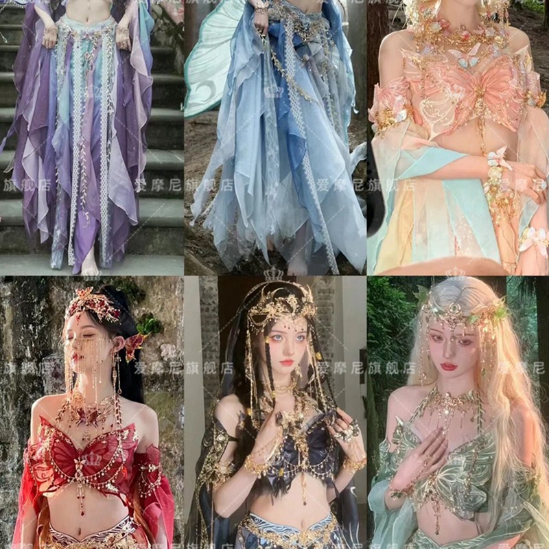 异域敦煌飞天汉服女西域风情服装刺绣旅拍摄影玉锦堂蝴蝶写真服饰