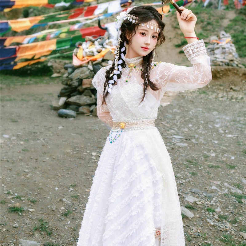 藏族服装女影楼新款丽江西藏拉萨旅拍夏日小清新藏服写真拍照衣服