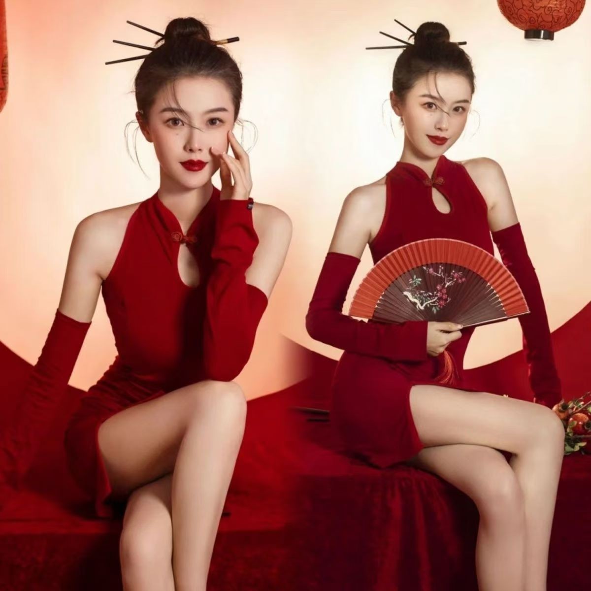 新年主题写真摄影服装中国风复古旗袍艺术照年会夜店舞台演出